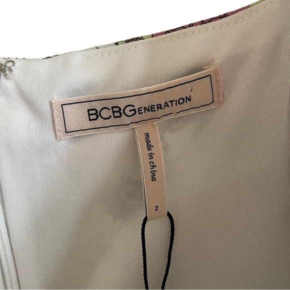 NWT BCBGeneration Color Garden Puff Sleeve Cottagecore Mini Dress, Size 2 - Picture 7 of 11